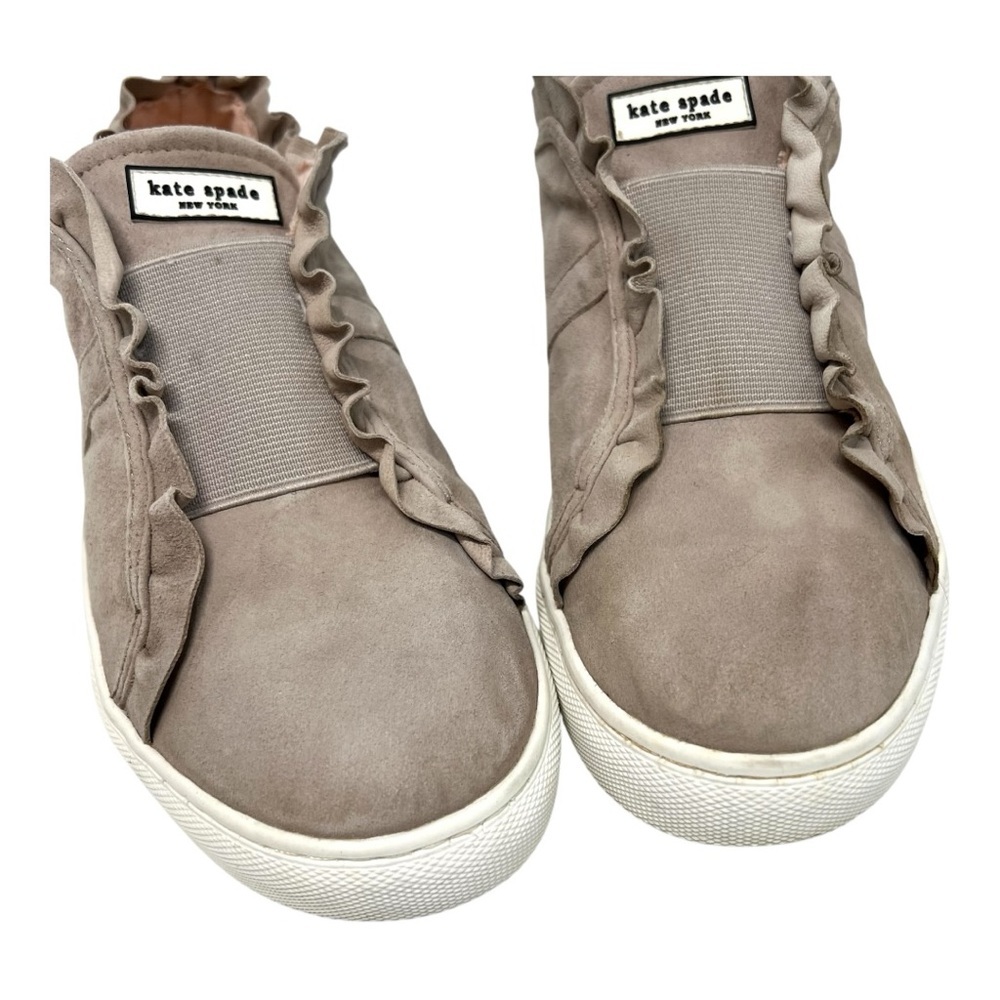 Kate Spade New York Lance Ruffle Trim Gray Taupe Slip On Sneakers Women’s 7 - Picture 5 of 15